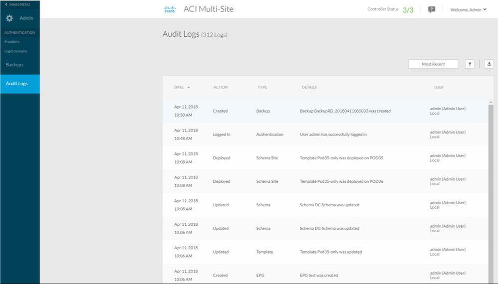 MSC Audit Logs