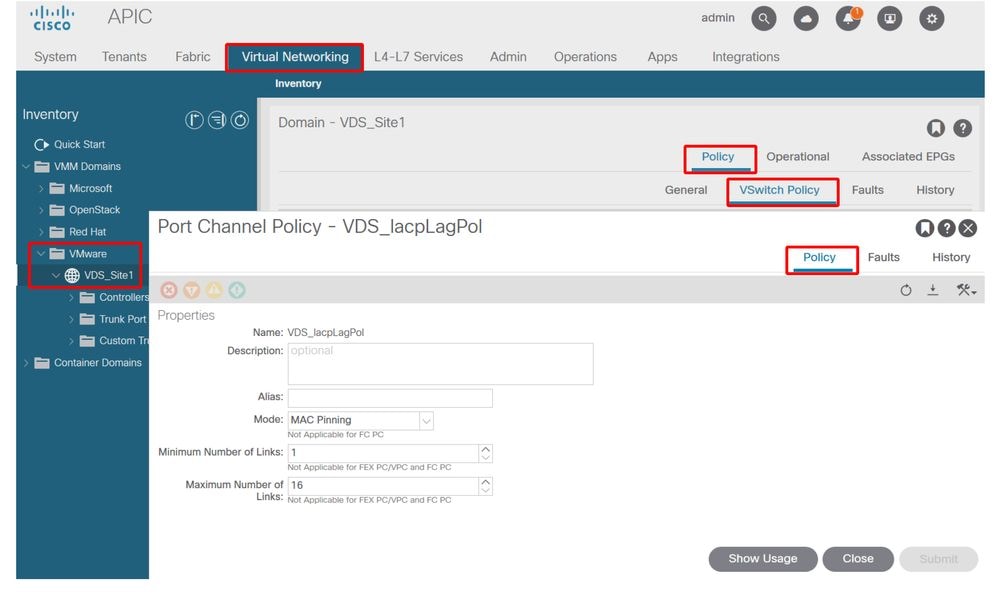 Stratégie de commutateur virtuel de domaine VMM