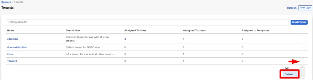 Delete empty tenant