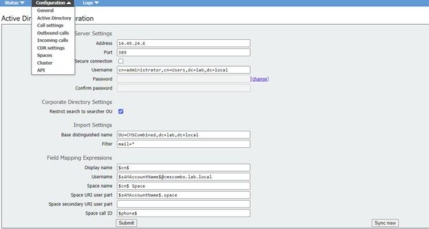 CMS LDAP統合：Web GUI用のLDAP設定