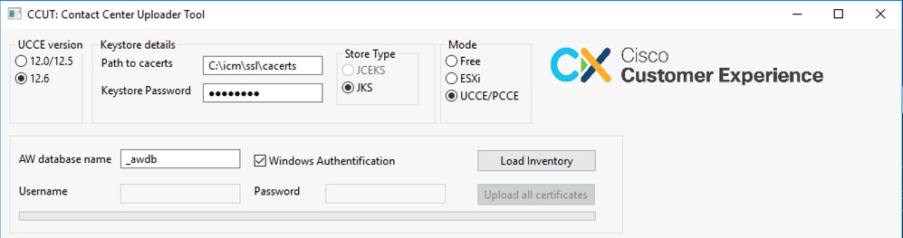 Main application window in UCCE/PCCE mode