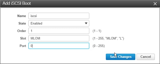 Configure CIMC - Configure the iscsi boot