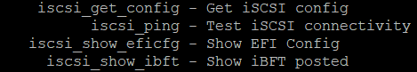 Troubleshoot isci boot on UCS - Commands for iscsi configuration