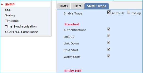 FTD SNMP – LINA SNMPv3 konfigurieren – Registerkarte „SNMP Traps“