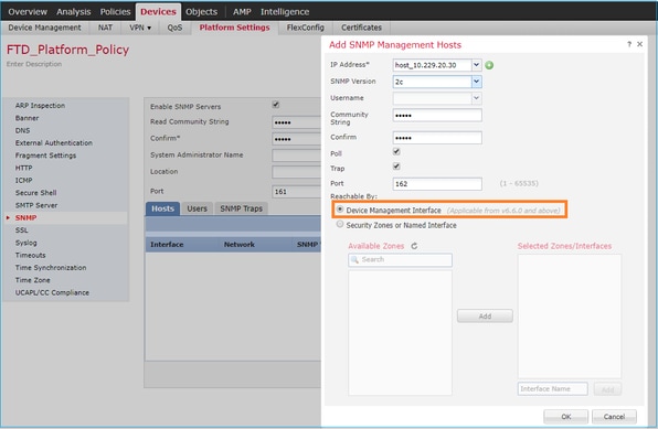 FTD SNMP – Ajouter des hôtes de gestion SNMP