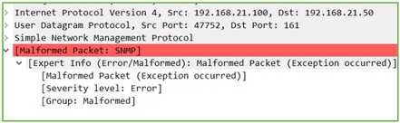 FTD SNMP - Wireshark Malformed Packet