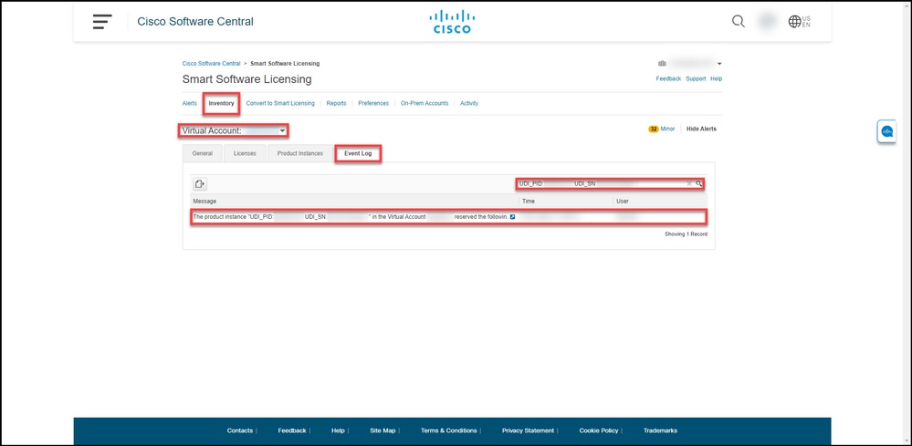 Reserving licenses - Verify license reservation in Event Log