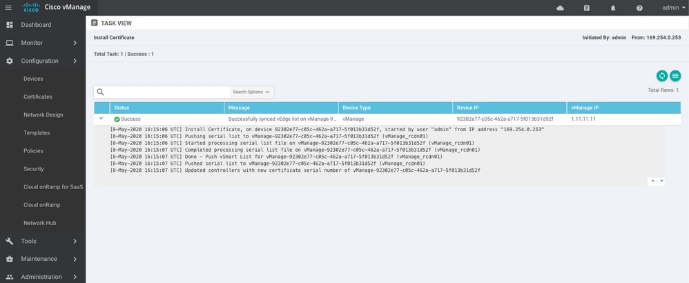 vManage Certificate Installation