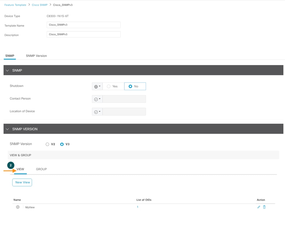 Configure SNMP View