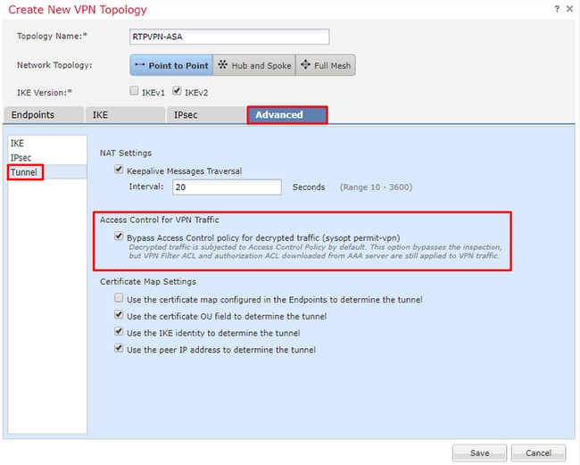 Cisco Firepower VPN Configuration - Bypass access control -Enable sysopt permit-vpn