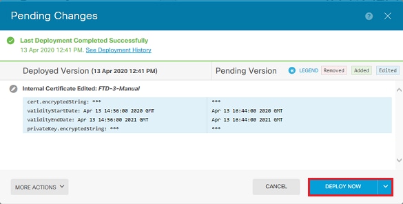 Certificate Renewal - Click the Deploy Now Button