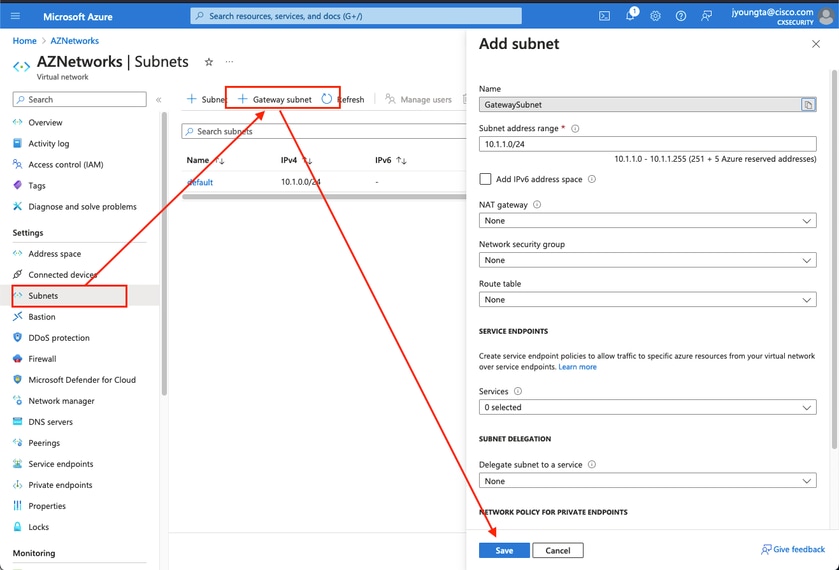 Add a Gateway Subnet