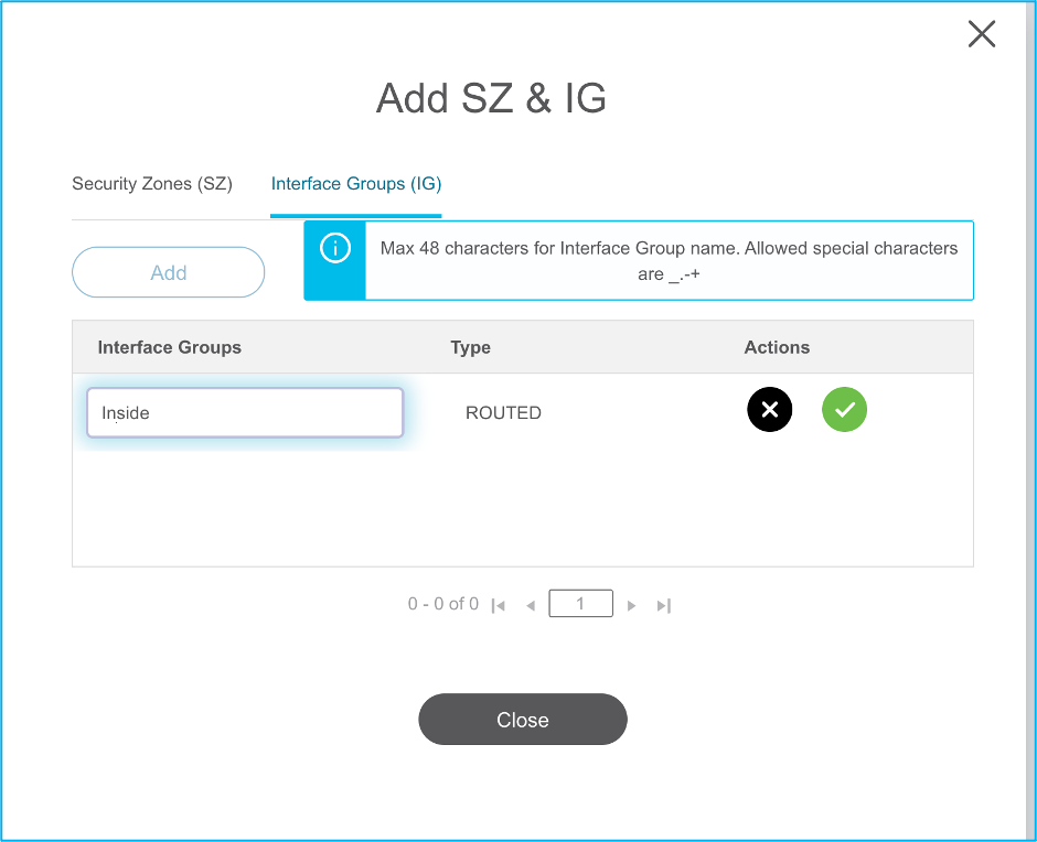 Creating New Security Zone and Interface Groups