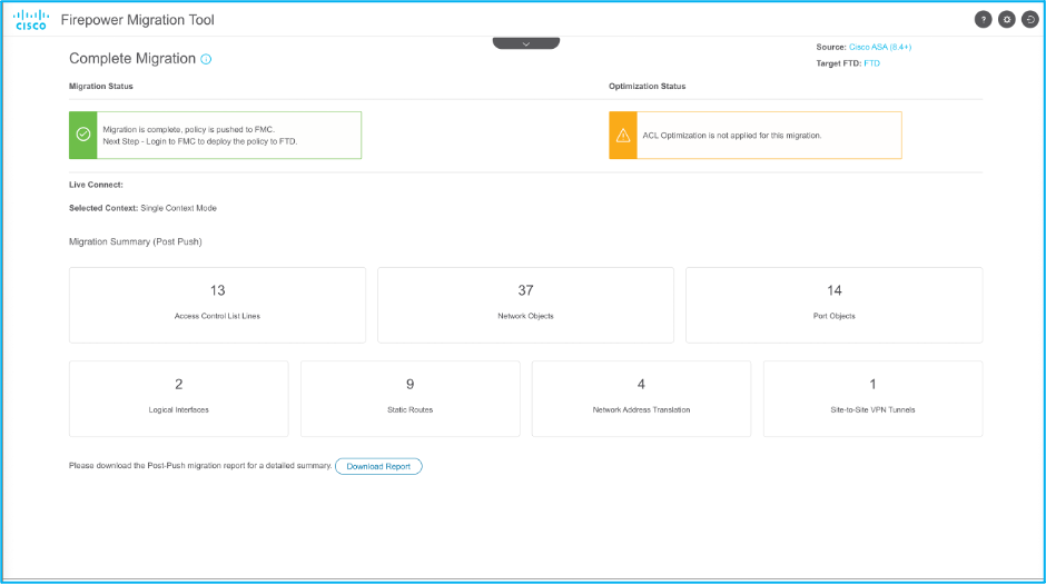 Migration Completion