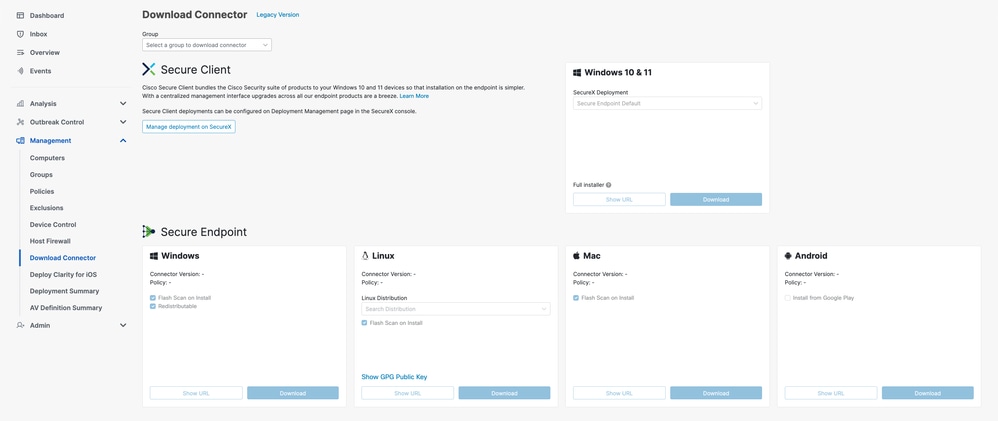 Page de téléchargement du connecteur