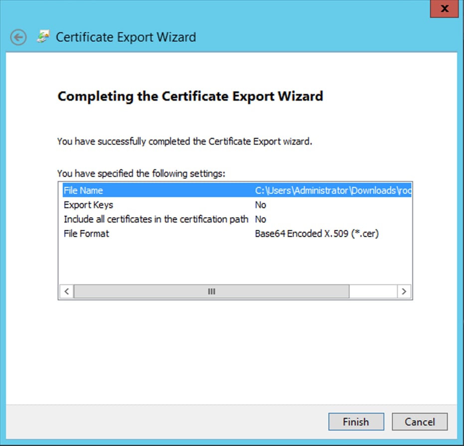 Certificate Export Wizard