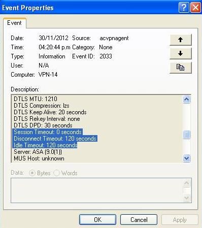 AnyConnect Reconnect Behavior - Session Timeout, Disconnect Timeout, and Idle Timeout values in Event Viewer