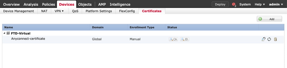 Validation des certificats importés réussie