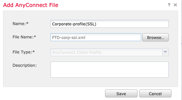 Importation de fichiers AnyConnect (profil XML)