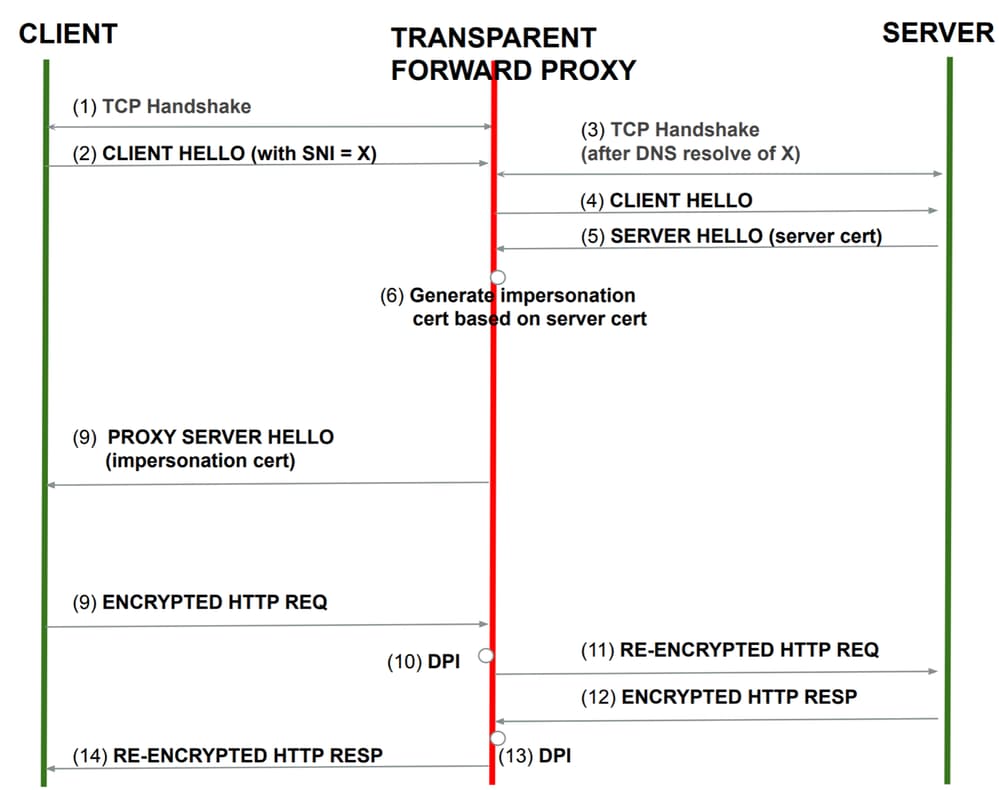 Image - Proxy de transfert transparent (avec décryptage)