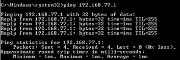 Ping from Host-A to IP Address