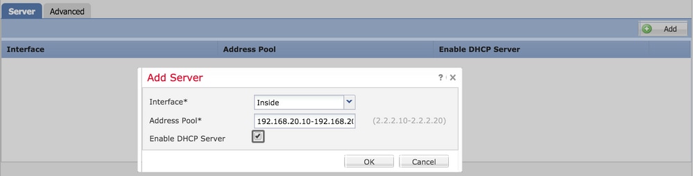 Enable DHCP Server