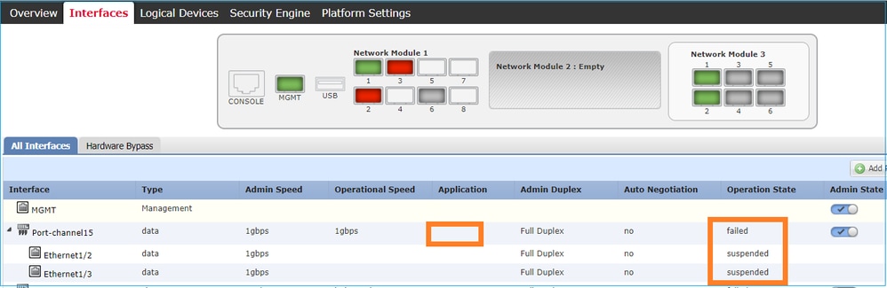 FXOS Port-Channel is not Assigned to the Logical Device