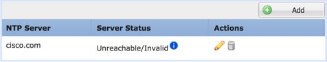 Connectiviteitsproblemen tussen FXOS-NTP Server op UDP-poort 123