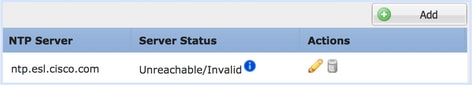 Problemen met intermitterende connectiviteit tussen FXOS- en NTP-server