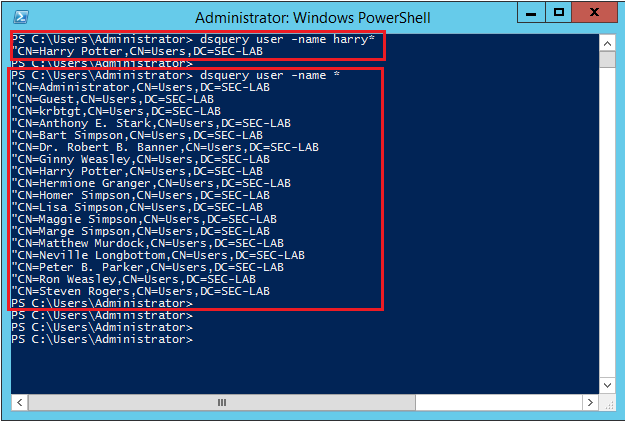 Utilizzare il prompt dei comandi o PowerShell per cercare un utente noto nella configurazione LDAP