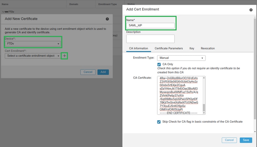 Select the FTD to Enroll in the Certificate