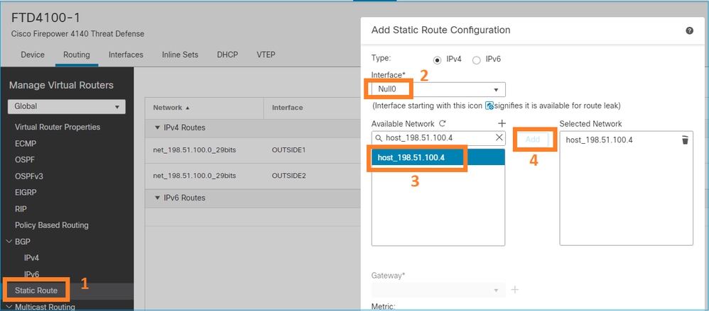 FTD4100-1 Null-0-Route