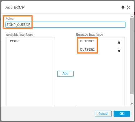 Ajouter une interface ECMP