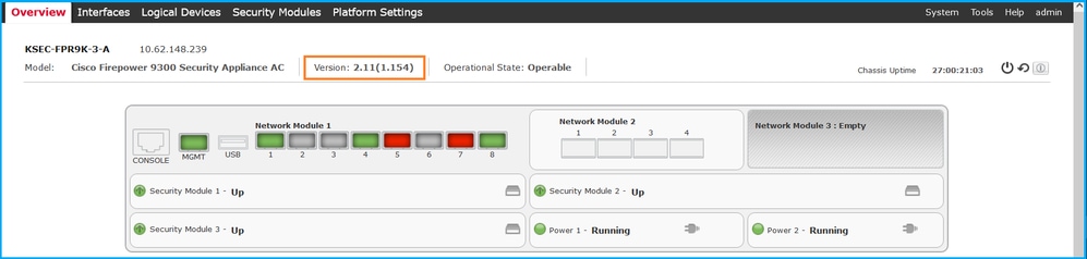 Verify FXOS Software Version