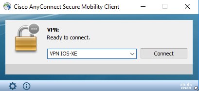 AnyConnect UI - ready to connect