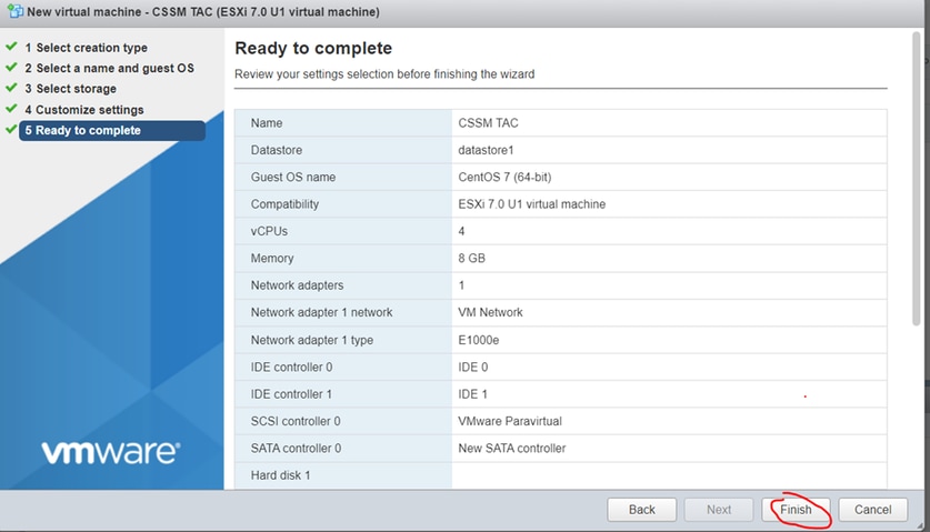 Summary VM configuration 02