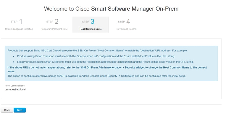 Host common name configuration