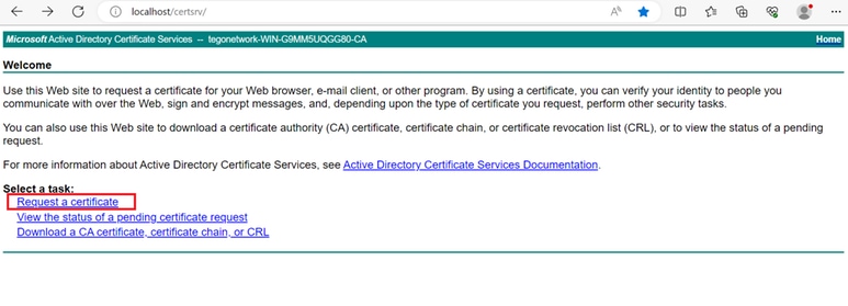 Request certificate