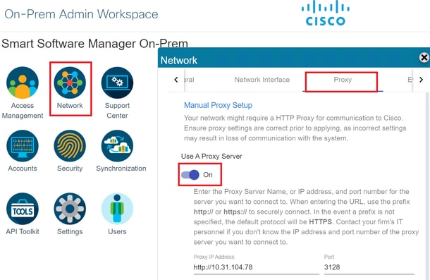 Proxy configuration