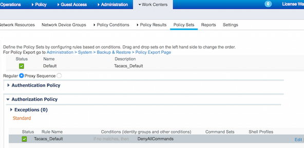 Configure TACACS Authorization Policy