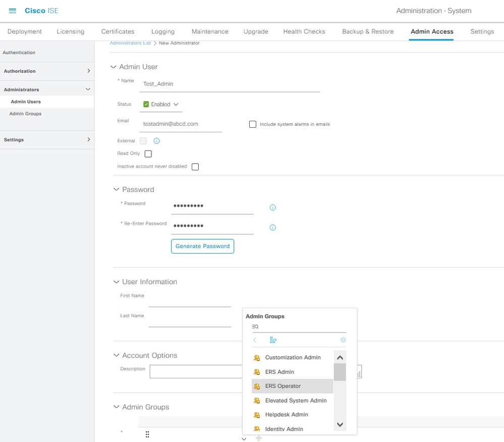 Administrator Configuration