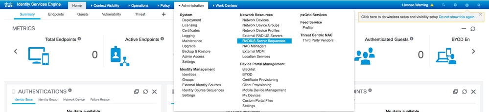 Configuración de secuencias de servidor RADIUS para servidores RADIUS externos en ISE