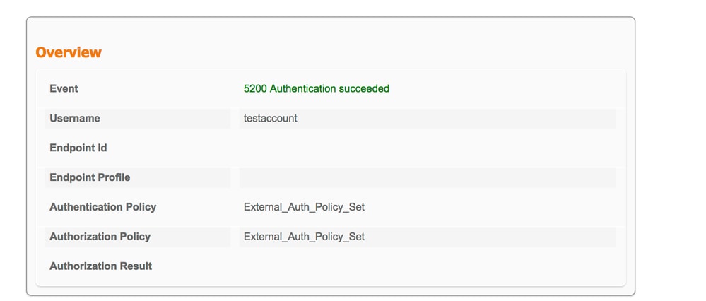 Verificar el conjunto de políticas elegidas para la solicitud en ISE