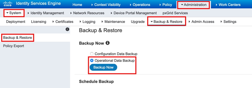 Backup de datos operativos