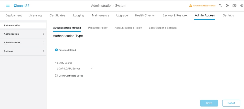 Authentication Source Configuration