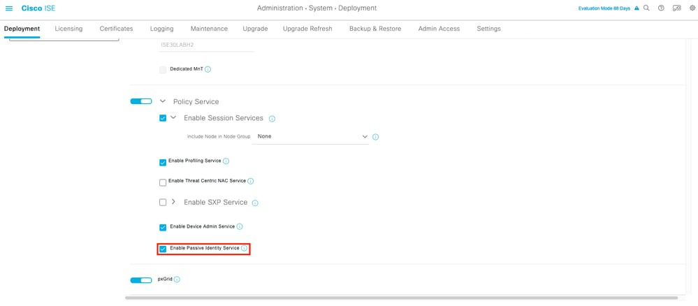 Konfigurieren von ISE für PassiveID Agent - Aktivieren von Passive Identity Services