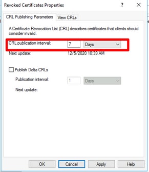 CRL publication interval