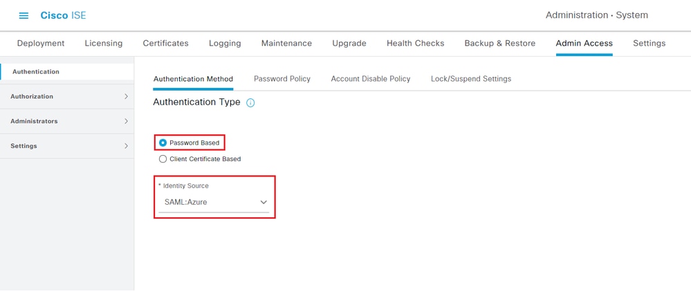 Change Authentication Method