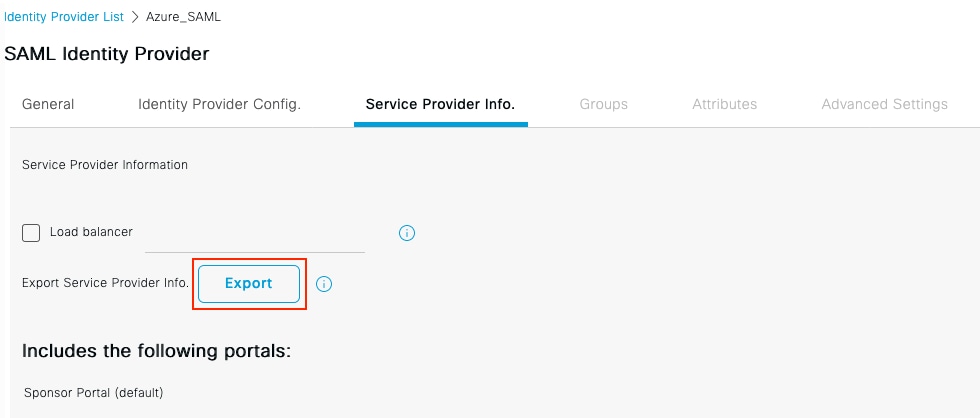 Export Service Provider Info.