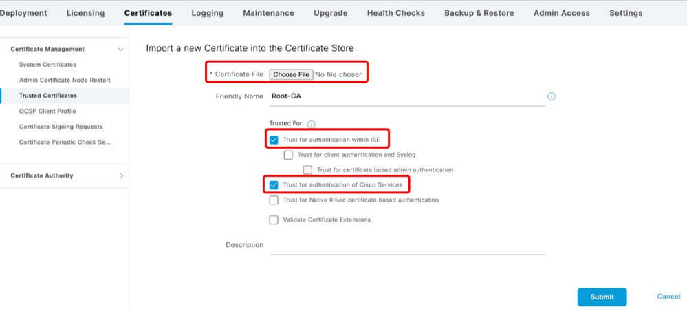 Import Root Certificate